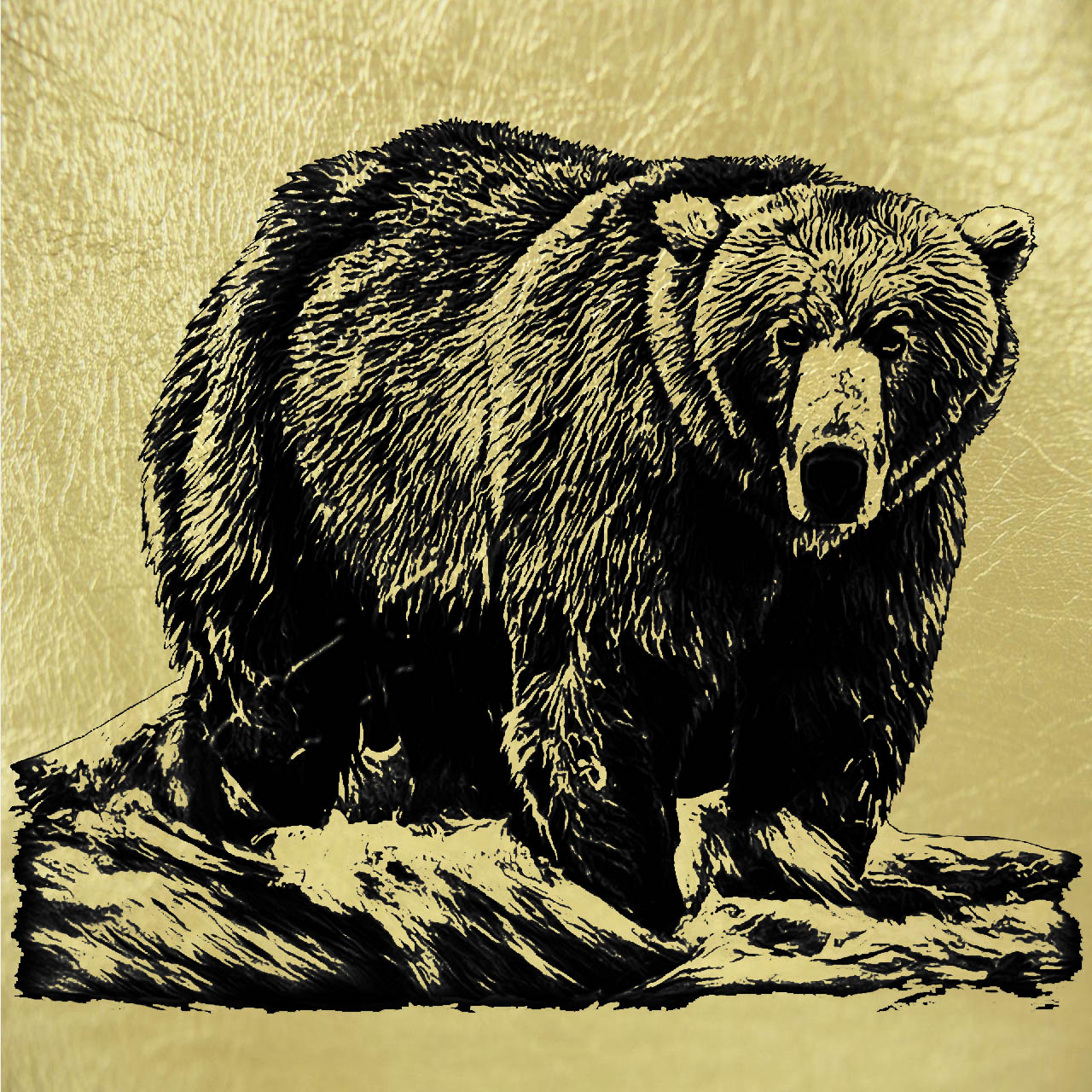 Золотая картина Бурый Медведь